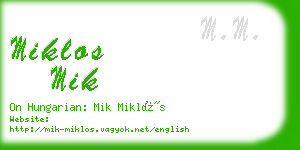 miklos mik business card